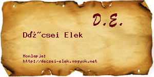 Décsei Elek névjegykártya
