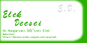 elek decsei business card